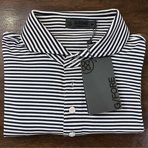 New G/Fore Stripe Pique Tech Golf Polo Shirt Mens Medium